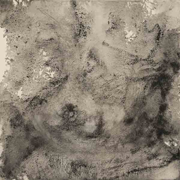 CHARRED: Charcoal pigment and egg tempera on canvas